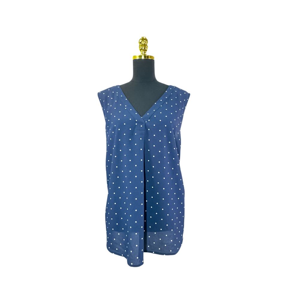 Style & Co Blue Polka Dot Sleeveless Blouse Women’s Size XXL